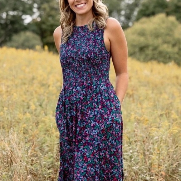 J. Crew Dresses & Skirts - 🌸 J.Crew Floral Smocked Midi Dress | NWT | Size Small 🌸